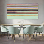ZENPEE Green Abstract Wall Art with Wood Frame, Modern Canvas Prints Hanging Decor for Living Room, Office, Hallway, or Entryway | 24" x 48"