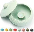 Ashtray with Lid for Outside Patio, Windproof Ash tray, Ceramic Smokeless Ashtray for Outdoor Home Office Tabletop Patio Outdoor Balcony, Mint Green