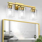 BesLowe 19‘’ 3-Light Bathroom Light Fixture, Modern Gold Bathroom Vanity Light Over Mirror, Matte Gold Wall Lamp, Sconces Wall Lighting Fixture for Living Room Bedroom Hallway