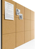 Bumusty Large Cork Board 48" x 36" Alternative - 12 Pack Felt Wall Tiles with 70 Safe Removable Adhesive Tabs, 30 Pushpins, Cork Boards for Walls Pin Board Bulletin Board Office Decor (Mustard Yellow)