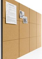 Bumusty Large Cork Board 48" x 36" Alternative - 12 Pack Felt Wall Tiles with 70 Safe Removable Adhesive Tabs, 30 Pushpins, Cork Boards for Walls Pin Board Bulletin Board Office Decor (Mustard Yellow)