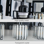 Modern Bathroom Vanity Light 3-Lights Plating Black Vanity Light Crystal Wall Light Bathroom Light Fixtures