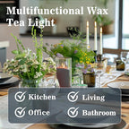 MAQIHAN Black Tealight Candles Bulk - Mini Votive Tea Tree Lights Tea Lights Candles with Cotton Wick for Home,Pool,Shabbat,Wedding,Emergencies,Christmas 25PCS