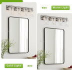 Espird Bathroom Vanity Light, 4 Light Brushed Nickel Vanity Lights with Thickened Seeded Glass Shade, 30 inch Modern Bathroom Light Fixtures, Bathrooms Lights Fixtures Over Mirror