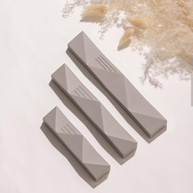 SURI Jewish Mezuzah for Door – 4 Inch Gray Concrete Mezuza Case with Printed Scroll, Fits a 3 Inch Mezuzzah Scroll, Self-Stick Adhesive, Gift Box Included