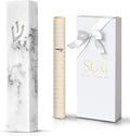SURI Concrete Mezuzah for Door - Self-Stick Modern Mezuza Case with Non Kosher Scroll & Gift Box | Marble White, 4 inch & 5 inch Mezuzahs with Scroll for Door | Judaica Gift