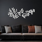 yumcake Metal Tree Leaf Wall Decor, Metal Tree Wall Art, Vine Olive Branch Leaf, Leafy Ivy, Leaves Hanging Wall Art, Branch Wall Decor for Living Room (Black, 35 x 15 inches / 90 x 38 cm)