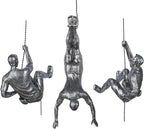 Large Set of 3 Climbing Men Wall Art Decor Sculpture,Nordic Modern Simplicity Decorative Wall Art, Climbing Man Sculptures,Home & Office Climber Gifts