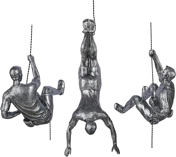 Large Set of 3 Climbing Men Wall Art Decor Sculpture,Nordic Modern Simplicity Decorative Wall Art, Climbing Man Sculptures,Home & Office Climber Gifts
