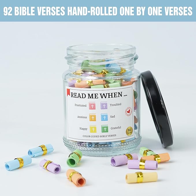 Holy Bible Verses Jar, Mothers Day Gifts for Mom,Women,Wife,Sister,Nana,Aunt,Grandma&Best Friend from Daughter/Son in law,Personalized Christian Religious Gift Ideas
