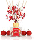 Reed Diffuser Set - 3.38 fl oz Red Berries Premium Scented Oil with Preserved Baby's Breath & Cotton 6 Sticks | Long-Lasting Aromatherapy for Home, Bedroom, Bathroom, Office Home Decor