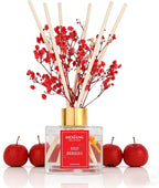 Reed Diffuser Set - 3.38 fl oz Red Berries Premium Scented Oil with Preserved Baby's Breath & Cotton 6 Sticks | Long-Lasting Aromatherapy for Home, Bedroom, Bathroom, Office Home Decor