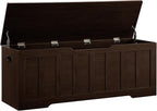 51.2" Storage Chest Extra Large,Storage Bench with 2 Safety Hinges,Shoe Bench,51.2 * 15.7 * 19.1 inches,Wooden Trunk for Bedroom,livingroom,entryway,Supports 220 lb,Easy Assembly(Espresso).