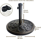 Sunnyglade 18" 22-lbs Outdoor Living Heavy Duty Round Antiqued Patio Umbrella Base