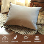 Luxurious Down Pillows - Standard Size, High Fill Power, Breathable Cotton Blend Shell,Down Pillow Ideal for Every Night (Pure White, Standard (Pack of 1))