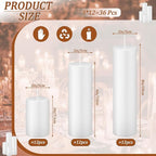 White Pillar Candles Bulk Set of 36，Hurricane Candles，3 Different Lengths 2 x 3/6/8 Inch (12 Each)，Dripless Unscented Smokeless，Gives You a Better Atmosphere When Organizing an Event Party.