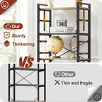HOMBAZAAR 6 Tier Bookshelf,70 inch Tall Industrial Bookcase with Metal Frame and Open Shelves,Rustic Heavy Duty 6 Shelf Bookcase, Office Book Shelves for Living Room and Bedroom,Brown