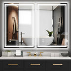 2 Pack 24“ x 36” LED Bathroom Mirror LED Mirror for Bathroom Fogless Dimmable 3 Colors Bathroom Mirror with Lights Smart Mirror Memory Function Wall Mounted Horizontal/Vertical