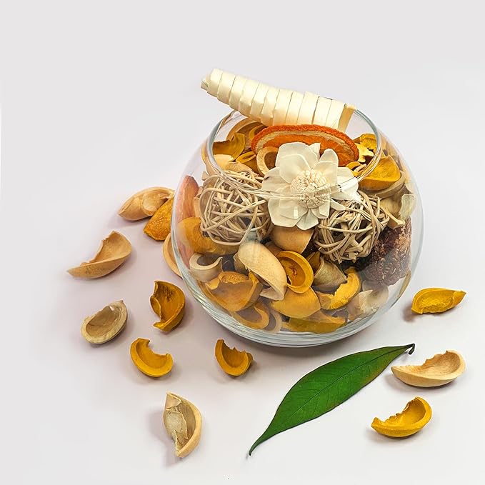 Qingbei Rina Spring Potpourri,Lemon Scented Potpourri Bowl Filler Dried Flowers,Home Fragrance Sachet of Petal, Vase Filler Decor.Bulk14 oz(Yellow)