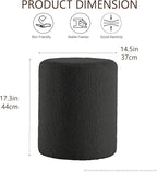 Get Set Style Modern Round Ottoman with Soft Padded Seat, Multifunctional Vanity Stool for Makeup, Upholstered Footrest Stool Ottoman Foot Stool for Living Room, Bedroom