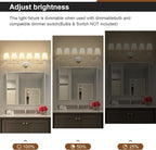 Kvhilw Bathroom Vanity Light, Brushed Nickel Bathroom Light Fixtures, 6-Light Lighting Fixtures Over Miror, Modern Wall Sconce with Flared White Fabric Shade, E26 Socket(ETL Listed)