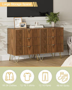 Fluted 3 Drawer Dresser for Bedroom, Modern Storage Bedroom Dresser Chest Cabinet Organizer with Anti-Tip Hardware for Living Room, Dressing Room, Kids Room, Office (Walnut)