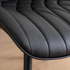 YOUNUOKE Black Dining Chairs Set of 2 Modern Upholstered Kitchen Chair Comfortable PU Leather Dinner Chairs for Kitchen Dinning Room