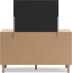 Signature Design by Ashley Cielden French Country 6-Drawer Dresser and Mirror with Safety Stop, Light Brown
