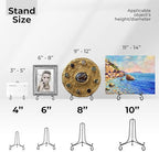 TR-LIFE 4 Pack Plate Stands for Display - 4 Inch Plate Holder Display Stand + Metal Easel Stand for Picture Frame, Decorative Plates, Book, Photo, Collectibles (4 Pack)