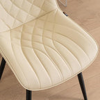 YOUNUOKE Dining Chairs Set of 2 Mid Century Modern Kitchen Chair Comfortable Upholstered Faux Leather Dinner Chairs for Kitchen Dining Room, Beige