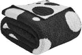 CozeCube Super Soft Fullfy Microfiber Reversible Knitted Blankets, Warm Cozy Fuzzy Plush Throw, Black and White Polka Dot Throw Blanket for Couch Bed Sofa, 50" x 60"