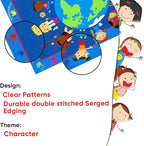 KIDCARPET.COM World Character Rectangle Classroom Rug | Bordered Area Rug for Preschool Daycare Learning, 6' x 8'6"
