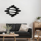 SIGNLEADER Metal Wall Art Decor Abstract Shapes Geometric Illustrations Modern Abstract Wall Sculpture Hangings Home Decoration for Living Room, Bedroom, Bathroom, Kitchen, Outdoor - 18" Black