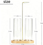 Glass Incense Holder, Incense Sticks Burner Holder with Storage,Hang Upside Down Incense Holder for Sticks with Glass Ash Catcher for Meditation Yoga Spa Room Decor (Natural)