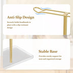 Headband Holder Organizer for Hair Accessories: Headband Storage Vanity Hair Clip Organizer, Two-Tier Stand with Storage Tray for Girls Women, Jewelry Necklace Rack for Vanity, Bathroom, Gold