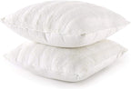 Cheer Collection Faux Fur Throw Pillows - Decorative Pillows for Couch, Bed Throw Pillows, Chocolate Accent Pillows for Bedroom or Living Room Aesthetic, Set of 2 Furry Throw Pillows, 18”x18”