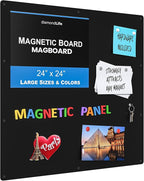 24"x24" - Magnetic Board - Memo & Vision Board for Home, Office, and Classroom - Magnet Board for Kids - Pre-drilled Mounting Screws Included
