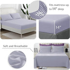 JOLLYVOGUE California King Comforter Set, Ultra-Soft Bed in a Bag Cal King Size 7 Pieces, Oeko-TEX Certified Bedding Set With Down Alternative Comforter, Sheets, Pillowcases & Shams, Purple & Lavender