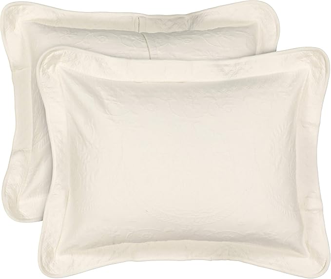 King Charles Modern Farmhouse Floral Matelasse Bedspread, 100% Cotton Breathable Bedding, King/Calking, Ivory