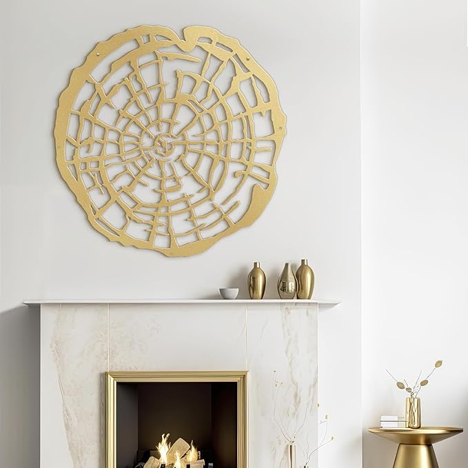 SIGNLEADER Metal Wall Art Decor Botanical Leaf Modern Abstract Wall Sculpture Hangings Home Decoration for Living Room, Bedroom, Bathroom, Kitchen, Outdoor - 30" Gold