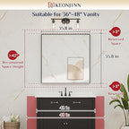 Keonjinn Brushed Gold Bathroom Mirror 36 x 36 Inch Gold Wall Square Mirror Metal Framed Rectangular Mirror for Bathroom Aluminum Alloy Frame Gold Vanity Mirror for Over Sink(Horizontal/Vertical)