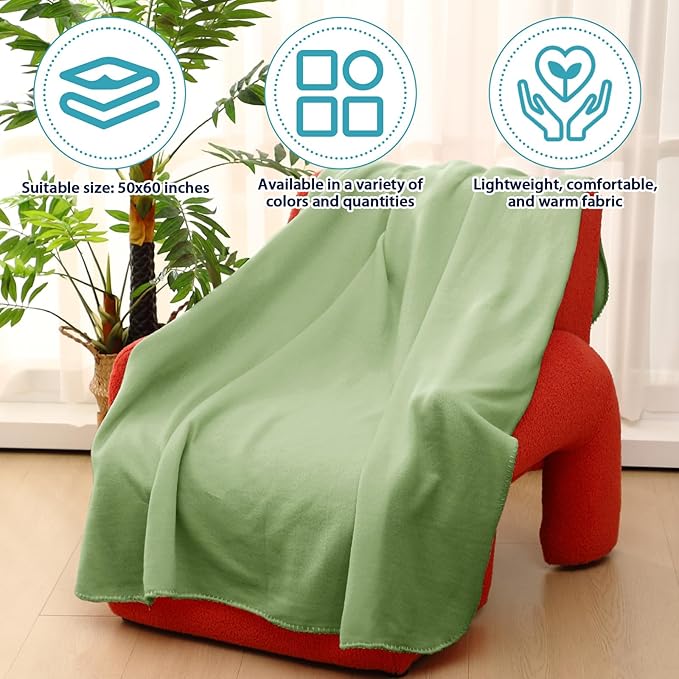 Newwiee 24 Pcs Fleece Throw Blankets Bulk 50'' x 60'' Oeko-tex Standard 100 Certified Spring Outdoor Wedding Guest Blankets Lightweight for Sleepover Donation Lap Pet Sofa Home (Pastel Colors)
