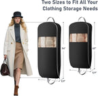 DIMJ 2 Pack 54" Space Saving Garment Bags for Hanging Clothes With Compression Zipper Carry Handles and Window, Washable Suit Bag for Dress, Clothes, Coats, Down Jacket, Closet, Moving, Travel