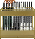 Umbrella Stands, Commercial Umbrella Holder with Removable Drip Tray (Gold)