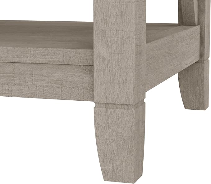 Bush Home Tall 5 Shelf Bookcase for Living Room or Home Office, Large Bookshelf, Modern Farmhouse Style, Key West Collection, Washed Gray