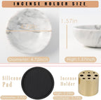 Incense Holder, Natural Marble Incense Holder for Sticks with 9 Incense Holes, Handmade Incense Stick Burner Ideal for Smudging, Decoration