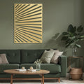 SIGNLEADER Metal Wall Art Decor Gold Stripe Pattern Minimalist Modern Abstract Wall Sculpture Hangings Home Decoration for Living Room, Bedroom, Bathroom, Kitchen, Outdoor - 18" Gold