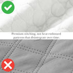 Southshore Fine Living, Inc. White Quilts Queen Size Set, Lightweight Summer Bedspread with 2 Quilted Pillow Shams, Cozy, Soft Circle-Stitch Design, Queen Size/Full Size, White