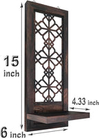 Set of 2 Candle Sconces, Farmhouse Accent Wall Sconce, Caramel Color Candle Holder Wall Decorations for Home Décor, Living Room, Dining Room.(15 x6 in)