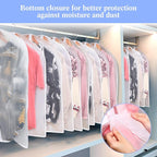 Chumia 25 Pcs Garment Bags for Hanging Clothes Storage, 24 x 32 Inch Clear Plastic Clothes Covers Dust Proof Suit Cover Dress Garment Bags with Full Zipper for Travel Closet Adult